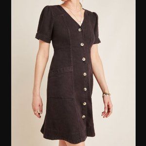 Anthropologie black short sleeved dress